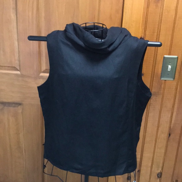 Drape Neck Linen Blouse - Picture 4 of 4